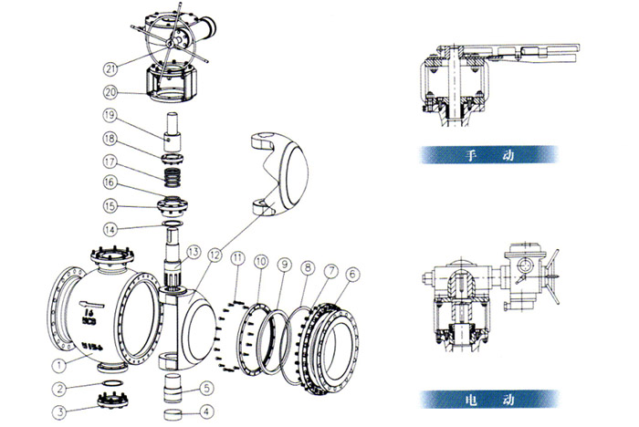 料浆v型球阀产品结构图